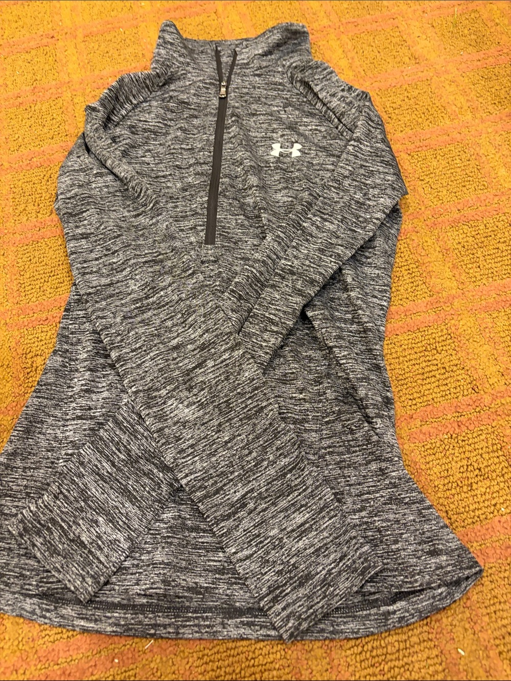 Grey under armor 1/4 zip exercise shirt